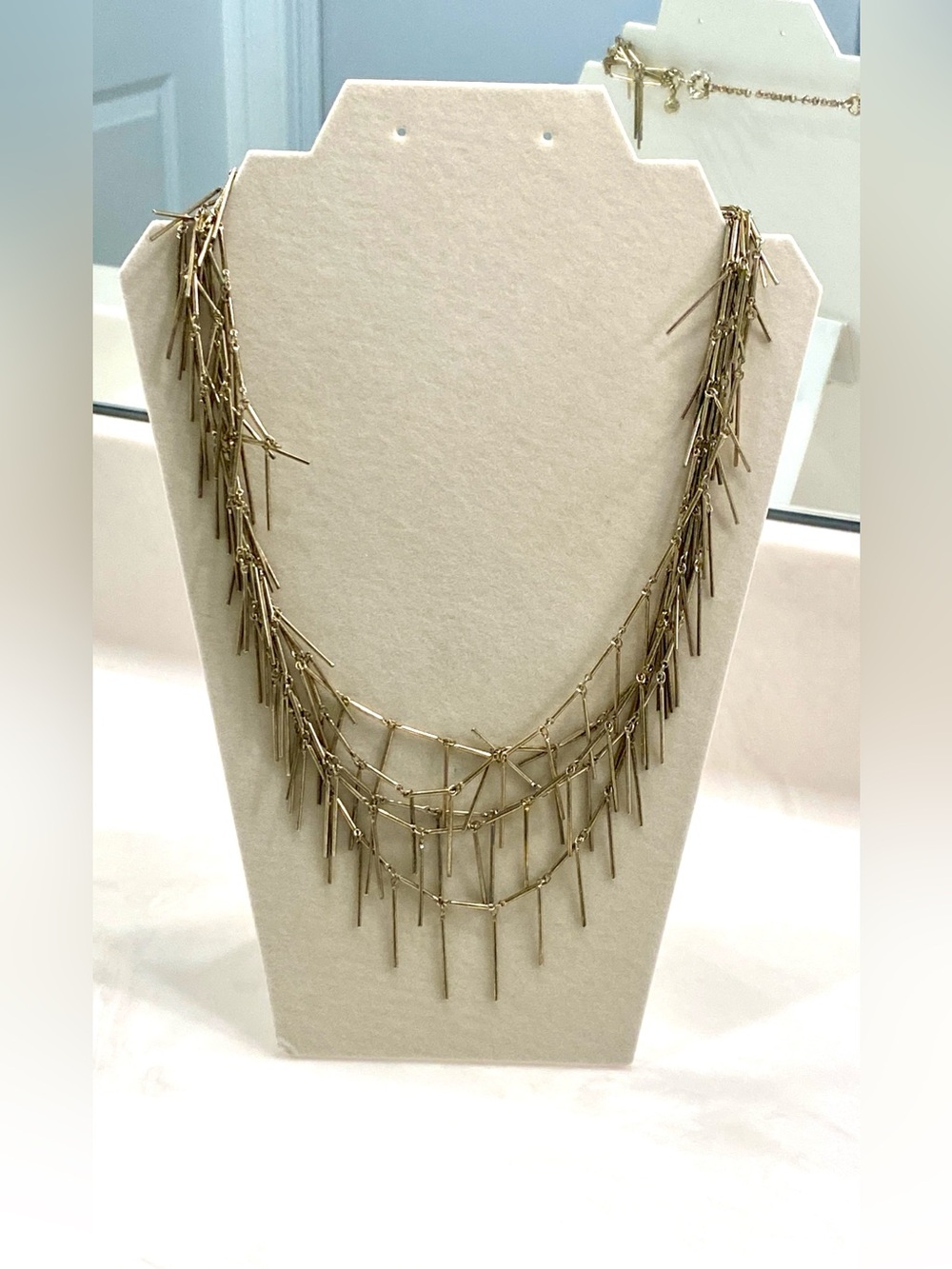 J. Crew Gold Multi-Strand Dangling Bar Necklace - Picture 2 of 6